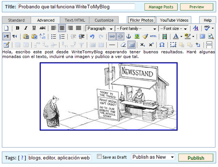 editor de texto de WriteMyBlog