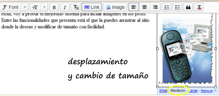 arrastre de imagen en Blogger in draft