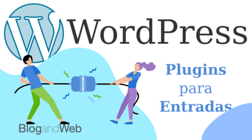 Ilustración con el logo de WordPress y el texto: Plugins para entradas.