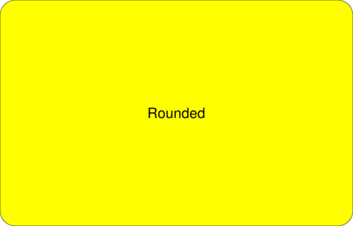 Una imagen con fondo amarillo y bordes redondeados. El texto "rounded" en el centro.
