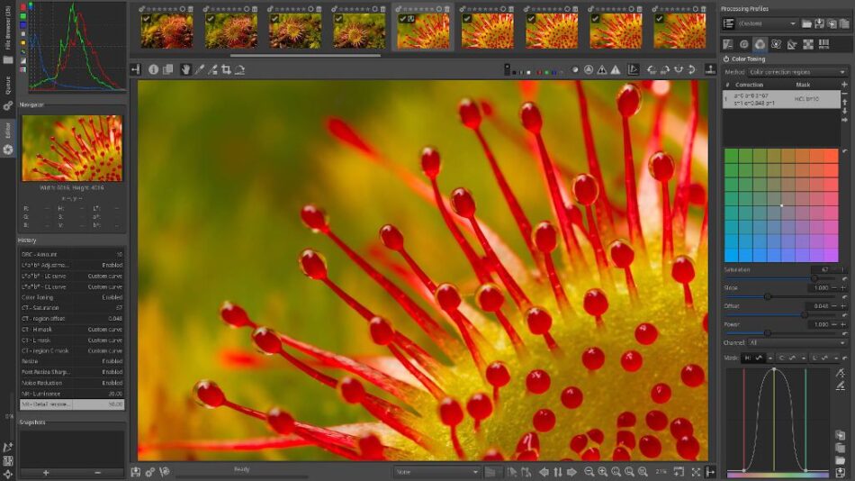 RAW Therapee, free photo processor.