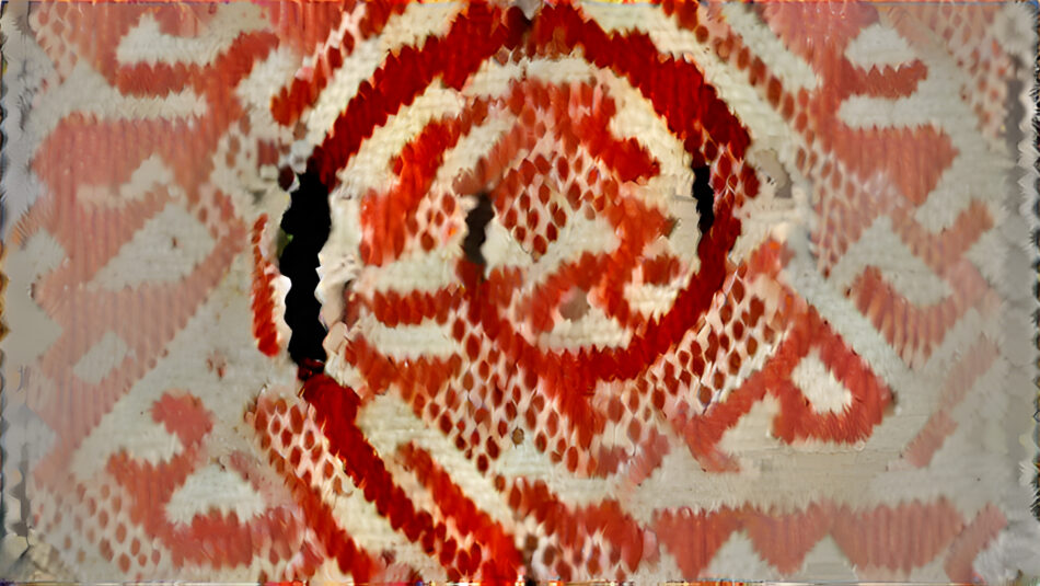 Logo de Debian con estilo tejido mapuche, Chile.